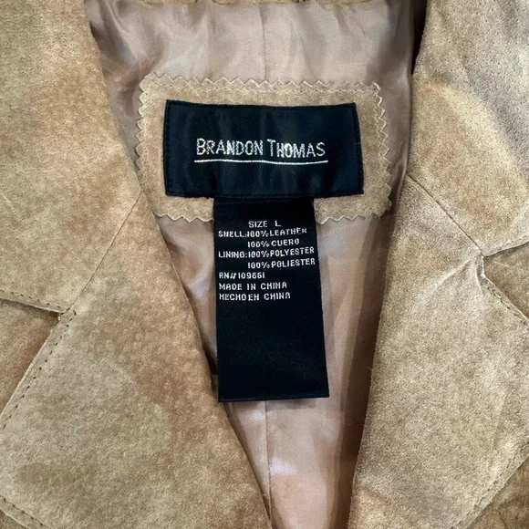 Brandon Thomas Light Brown Suede Blazer - Picture 5 of 7